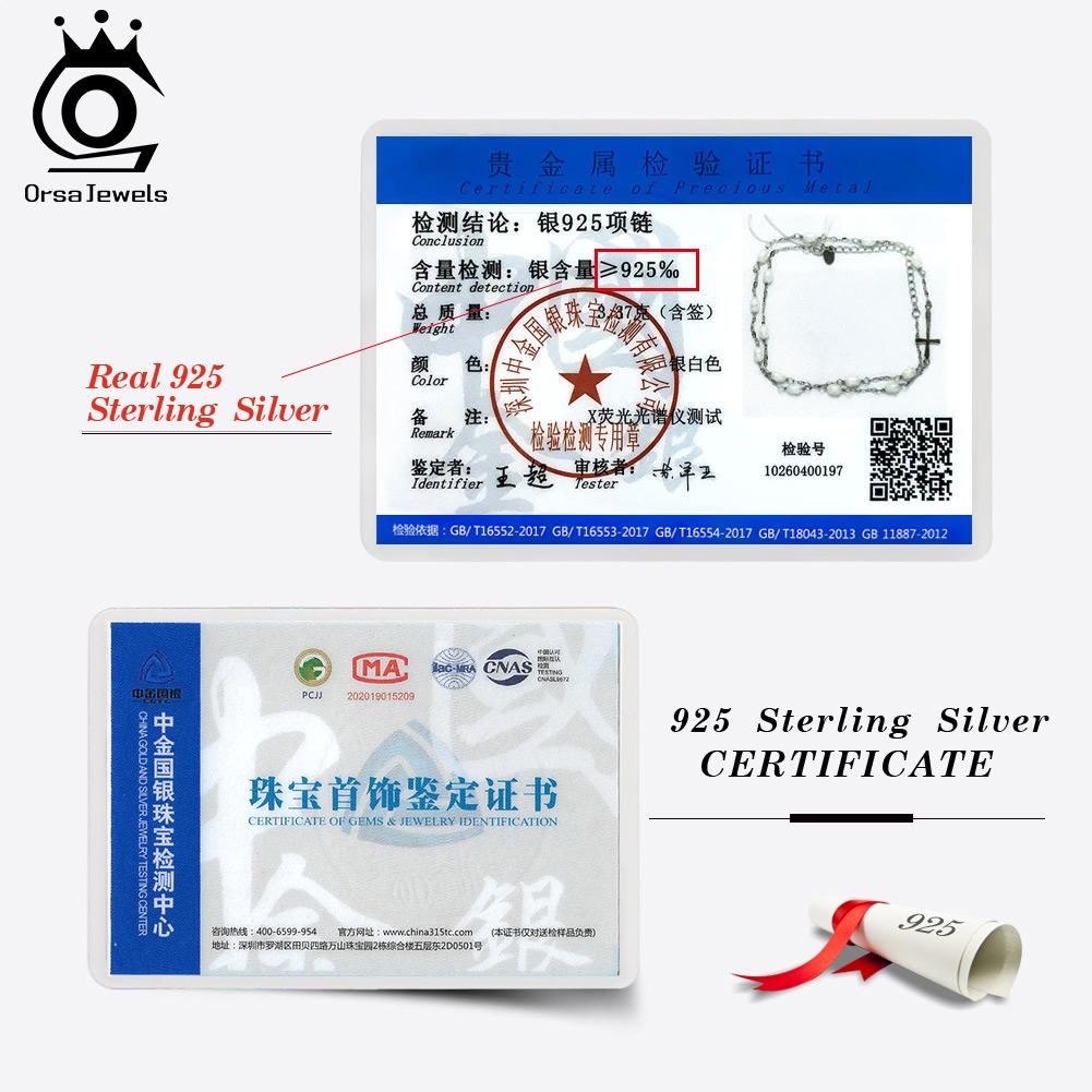 ORSA JEWELS 925 Sterling Silver Simple Choker Necklace with Natural Pearls for Women Party Banquet Cross Jewelry GPN106