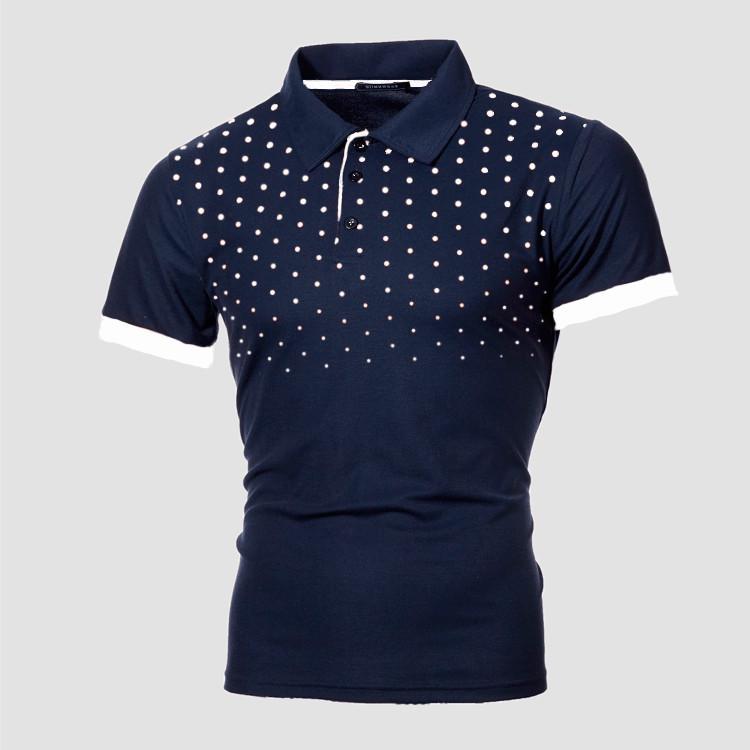 New Trendy Men'S Summer Collar Paul T-Shirt Men'S Heavy Oversize Solid Color Casual Short Sleeve
