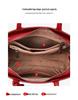 Qian Dian Wine Red Crocodile Pattern Leather Tote – Large Capacity Handbag & Crossbody Bag for Weddings & Work