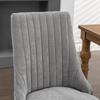 Rayon Cloth Flocking Linen Dining Chairs with Curved Solid Wood Legs, Set of 2 (Gray), DE1847GY