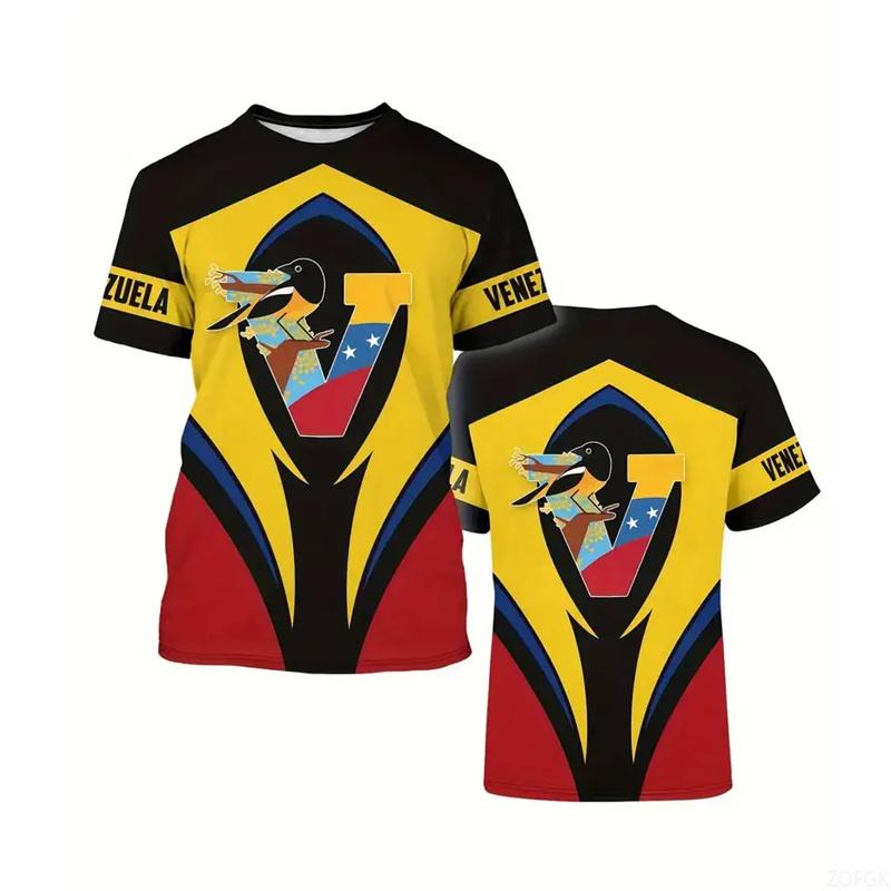 Summer Printed Casual and Comfortable Round Neck Short Sleeved T-shirt Top