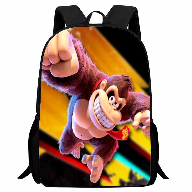 Donkey Kong Bananza, full-open student schoolbag, cartoon backpack, male