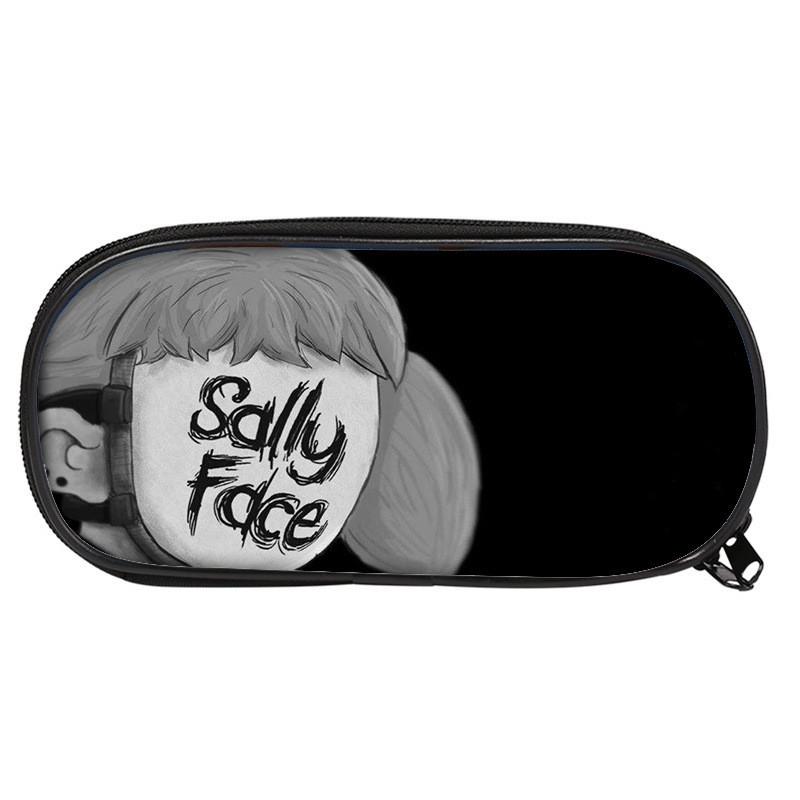 Student Pencil Case With Sally Face Cartoon Print Design Made Of Nylon For School And Office Use