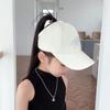 Children's hats, baseball caps, summer sun protection, thin girls' sun hats, ponytail can be tied empty top cap, sun hat