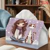 2D Flat 1pc, Tissue Box. Little And Kitten Pattern Napkin Dispenser, Reusable, Daily Desktop Tissue Organizer, Suitable for Kitchen Living Room Bedroo