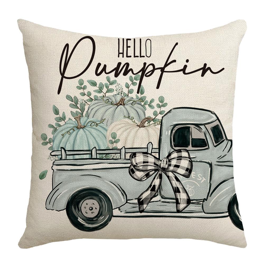 

Autumn New Pumpkin Butterfly Cushion Cover Letter Print Sofa Bedside Cushion Pillow Cushion Cover 45 * 45Cm (without core)