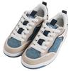 Coach C023 Sneaker Fabric Cow Split Leather Round Toe Lace-Up Low-Top Skate Shoes Women sneaker Gray Blue CAX35-XUK