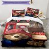 3pcs Duvet Cover Set (1*Duvet Cover + 2*Pillowcase, Without Core), Paddington Bear Print Soft All‑Season Bedding Set, Home Bedroom Decor Gift