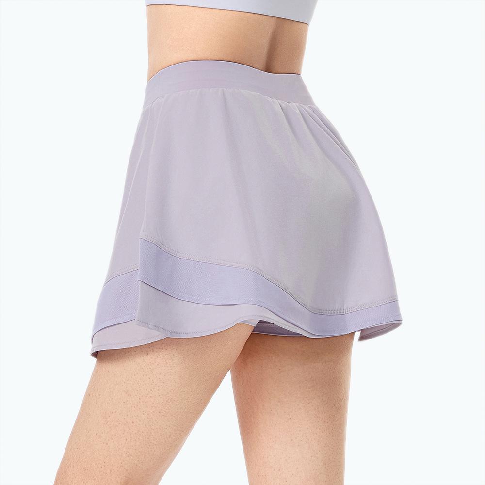 Cross-Border Women's High-Waisted Quick-Dry Sports Skort for Yoga, Fitness, Running, and Dance