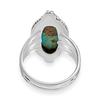 Natürlicher türkisfarbener Edelstein aus massivem 925er-Sterlingsilber mit Trio-Schaft-Ring für Damen und Mädchen
