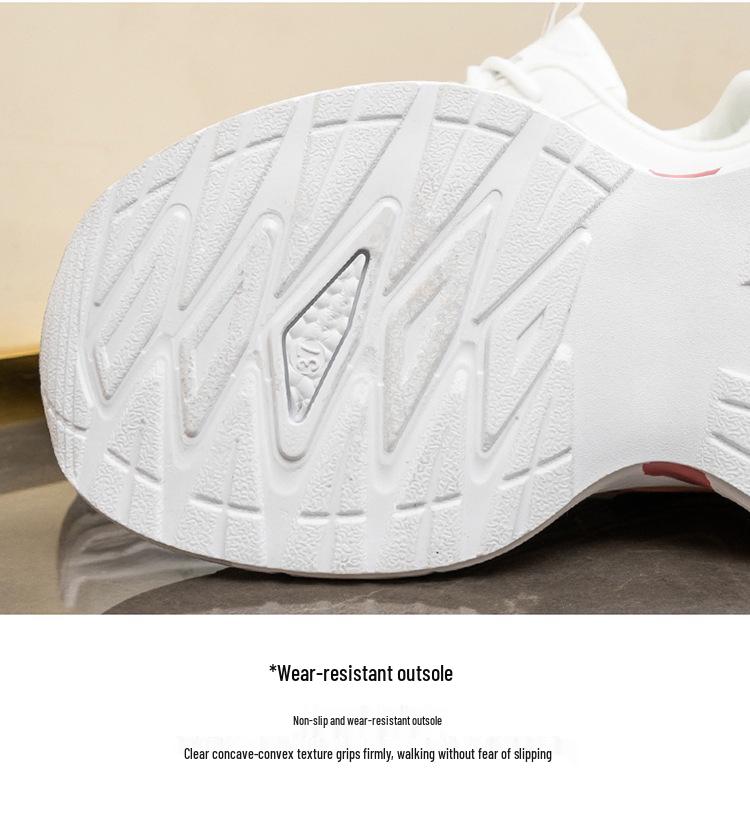 2025 Spring Women's Korean Style Breathable White Sneakers: Versatile Thick Sole, Height Increasing, Casual Sports Dad Shoes