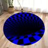 3D Checkered Round Area Rug Bedroom Kitchen Mat Washable Indoor Floor Accent Bathroom Carpet for Living Room Home Office Hallway