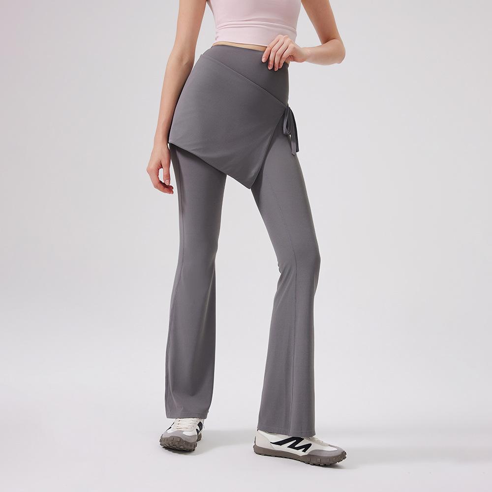 Sweatpants two-piece set, high waist cool antibacterial yoga pants, fart curtain wear, running breathable fitness bell pants