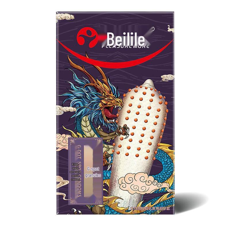 Beilile Ultra-Thin Large Dotted Condoms 10 Pack for Clitoral Stimulation - Adult Intimate Family Planning Supplies