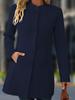 2025 European Plus Size Women's Casual Stand Collar Mid-Length Wool Coat - Autumn/Winter Collection
