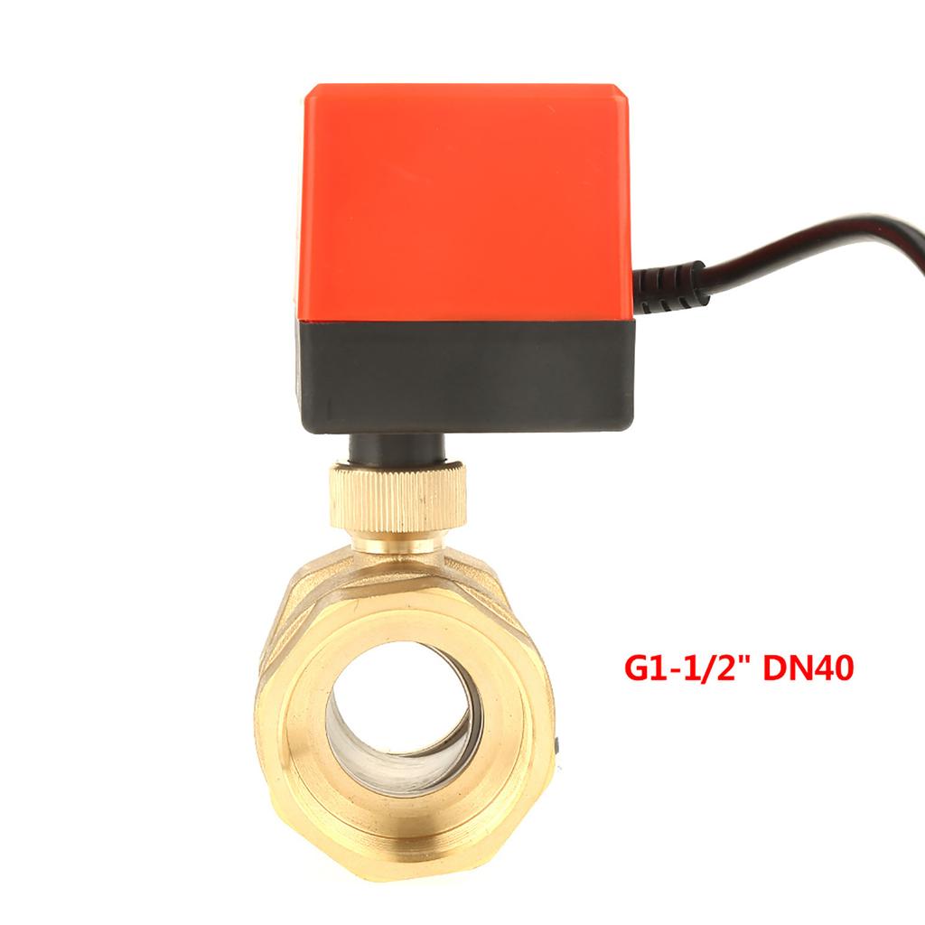 1pcs DC 12V G1 1 2  DN40 2 Way Brass Motorized Actuator Ball Valve for Air Conditioner