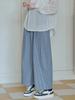 AVANT-G Striped Banding Wide Pants - Navy