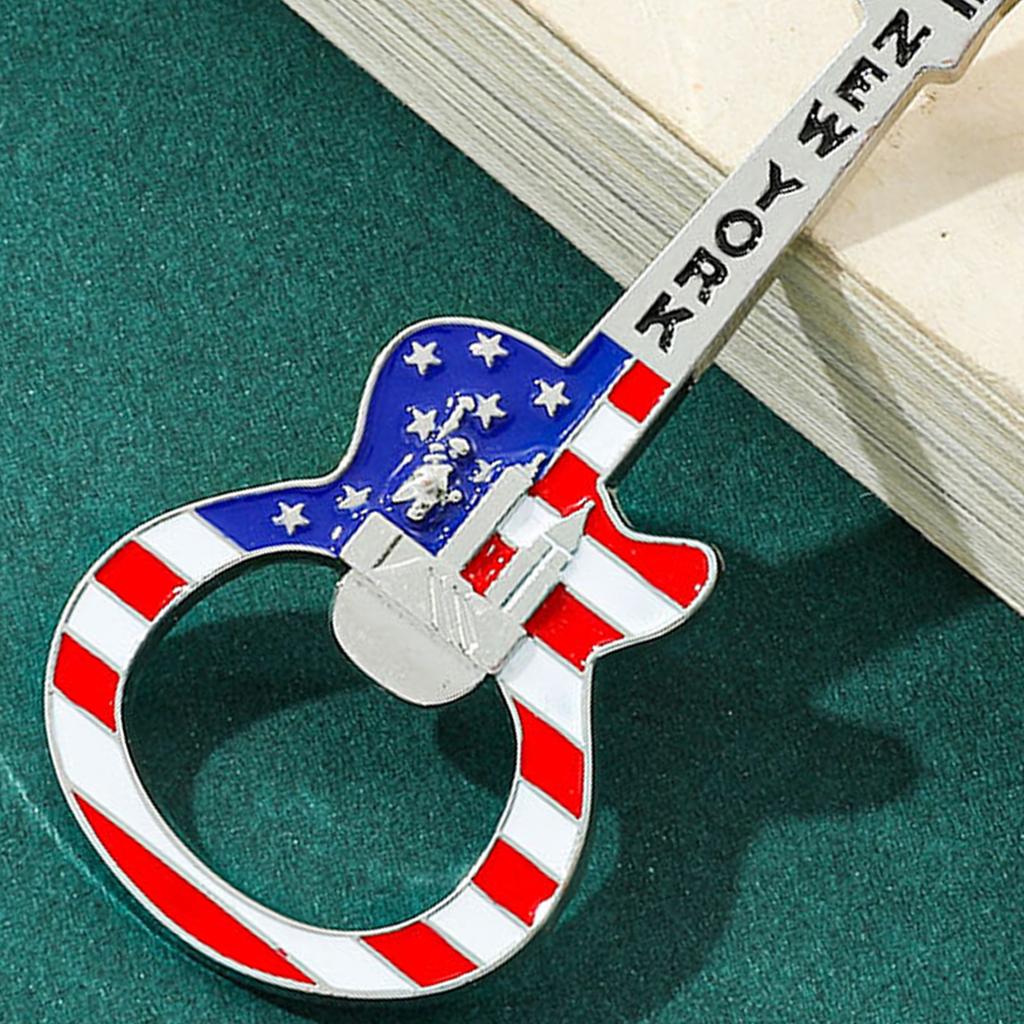 Klíčenka otvírák na láhve ve tvaru kytary inspirovaná hudbou, slitina, klíčenka, dekorativní doplněk pro hudebníky, dárek