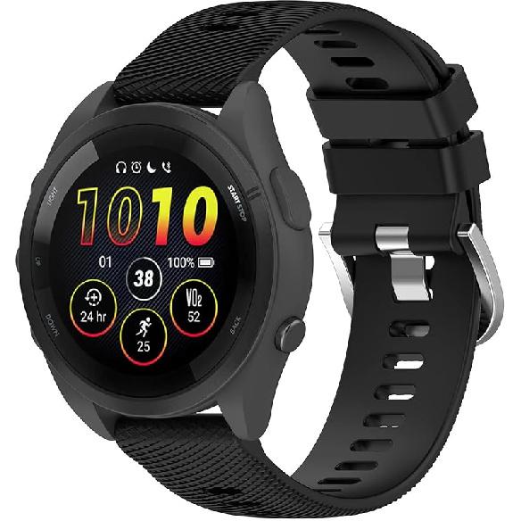 

Подходит для Garmin Forerunner 165, ремешки для часов, женские, мужские, 20 мм, регулируемые, спортивные, из мягкого силикона, сменные ремешки, браслеты, подходит для Garmin чёрный