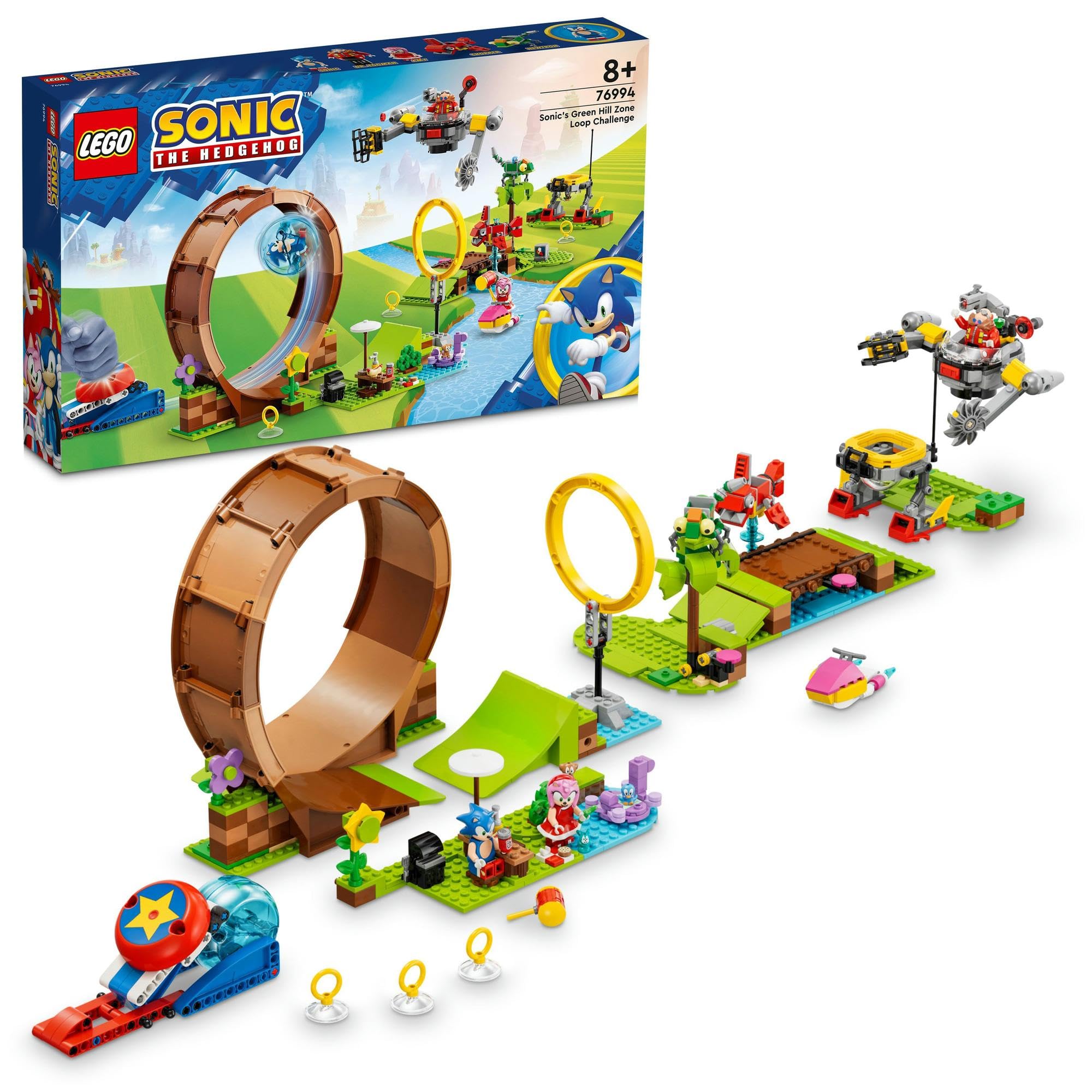 

LEGO Sonic the Hedgehog Green Hill Zone Loop Challenge 76994 Игрушечные блоки Подарок Приключение в видеоигре Мальчики Девочки Возраст 8 лет и старше