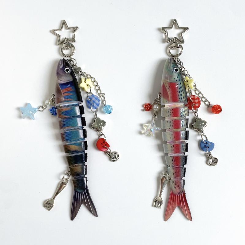 Exquisite Handmade Fish Keychain For Fishing Enthusiasts Souvenir Gifts Bag Pendant Decoration Jewelry Accessories