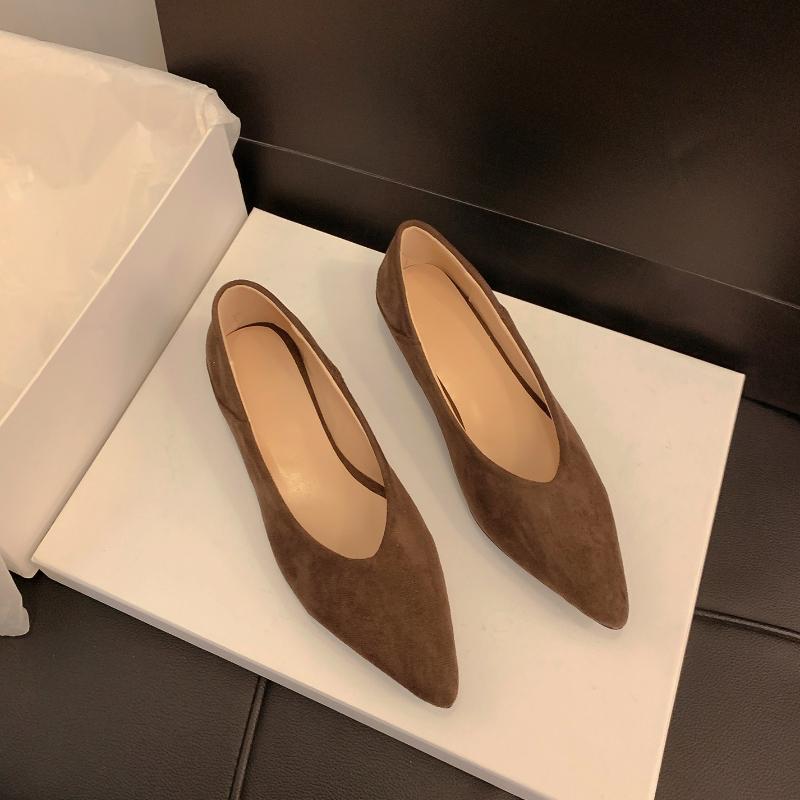 

Винтажные Женские Офисные Туфли-Слипоны с Острым Носком Элегантные Туфли на Толстом Каблуке Туфли для Вечернего Платья 2026 Новая Весна Осень Офисная Обувь 35 кофейный