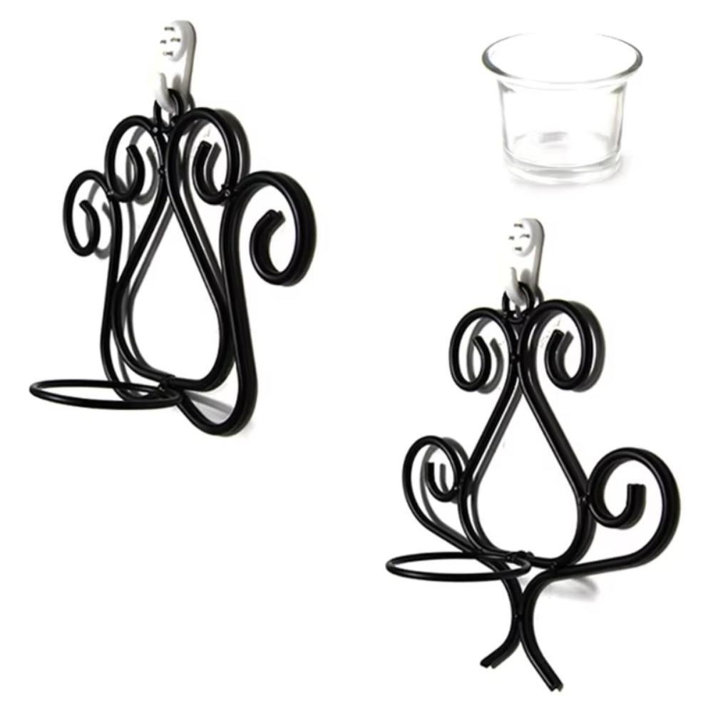 Anti-Rust Iron Candlestick Shelf Decorative Wall Display Holder Wedding Decor