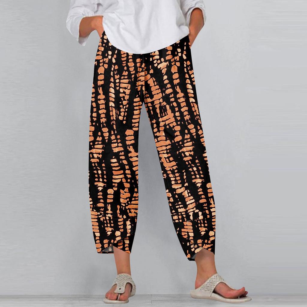 Women's Pants With Pockets Casual Trousers Pants For Women Summer Casual Wide Leg Elastic Waist Pants With Pockets