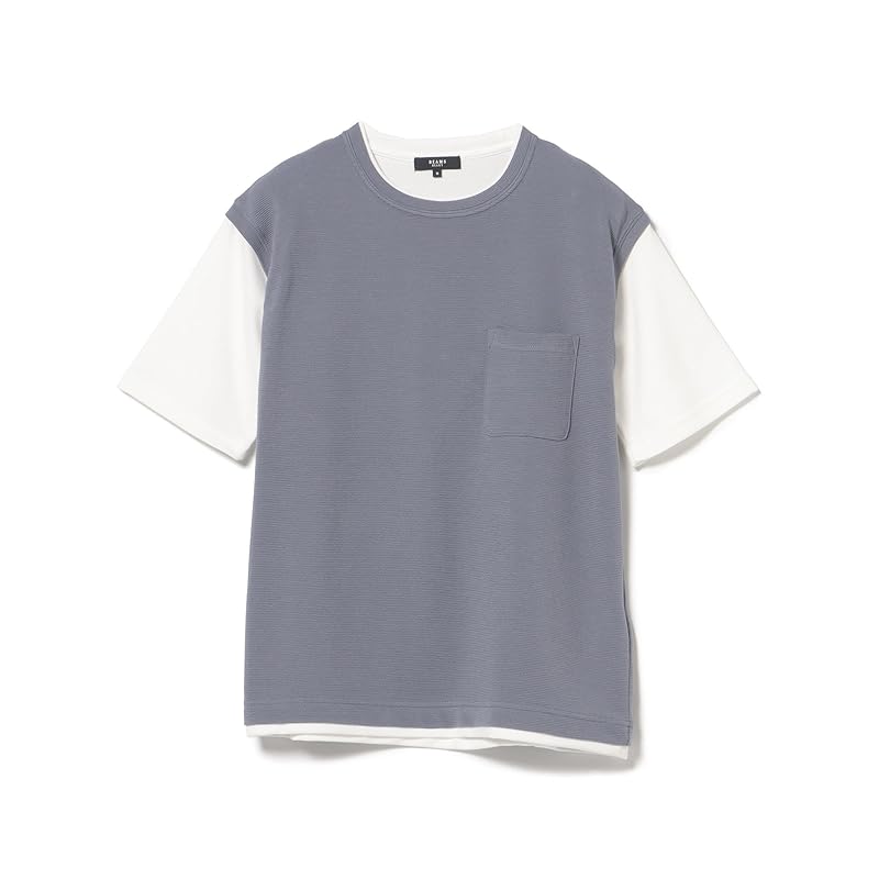 [Beams Heart] S/S TEE Cool Touch Sensation Fake Layered Vest T-shirt Men's SMOKE_BLUE L