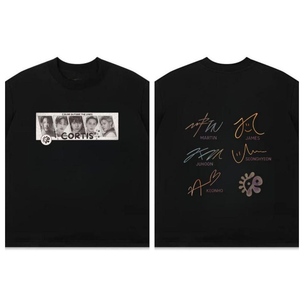 Summer Fashion Trendy Tee Men Women Vintage Top CORTIS Kpop Boyband Shirt Color Outside Lines Member Signatures Merch