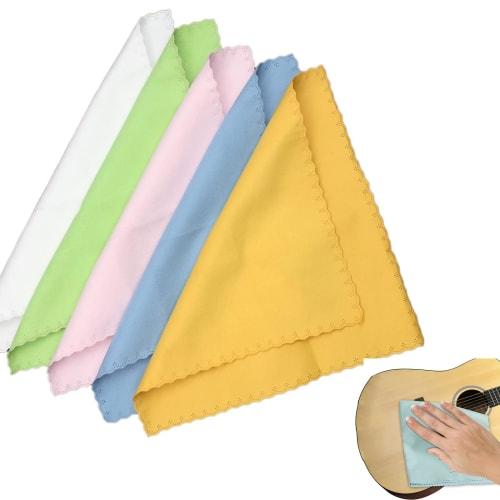 Phyxiul Premium Musical Instrument Cloths, Pack of 5, Ultra-Fine Fiber, Absorbent, Excellent Cleaning Performance, Double-Sided, for Guitar, Bass, and