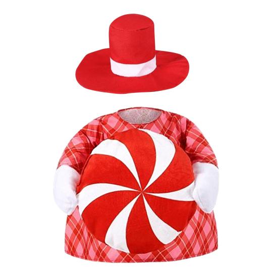 Christmas Goose Outfit Red Formal Hat And Checkered Goose Clothes Xmas Candy Porch Goose Costume for 23 Inch Lawn Geese Statue