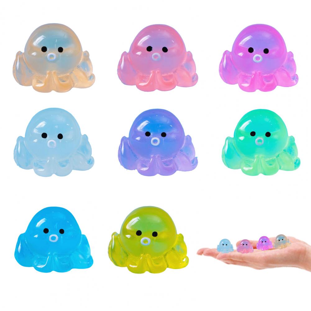 Colorful Octopus Octopus Ornament Set Glow Dark Mini Octopus Figurines for Fairy Gardens Aquariums Diy Crafts Set of 32 Resin