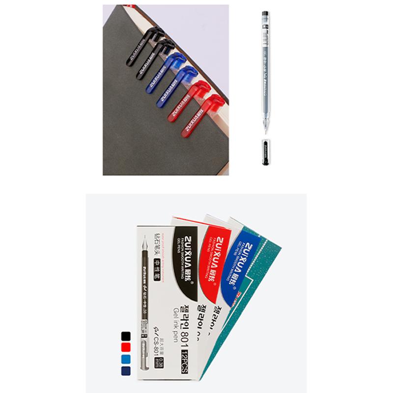 0,38 mm Stor kapacitet Bläck Diamantspets Gelpenna Svart/Blå/Röd Påfyllning Prov Signering Skrivning Skola Kontorsmaterial