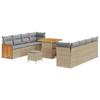 11 pièces de canapé de jardin beige poly rotin 3363277