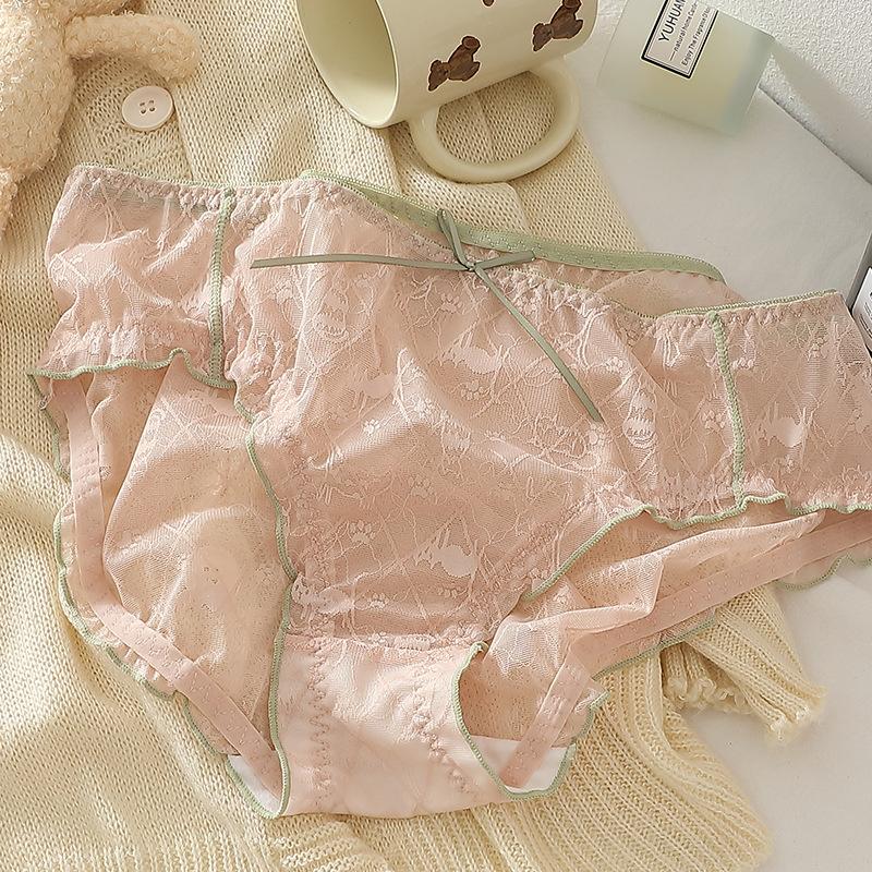Sexy Underpants Plus Lace Panties for Women Briefs Sweet Lightweight Mesh Underwear Female Panties