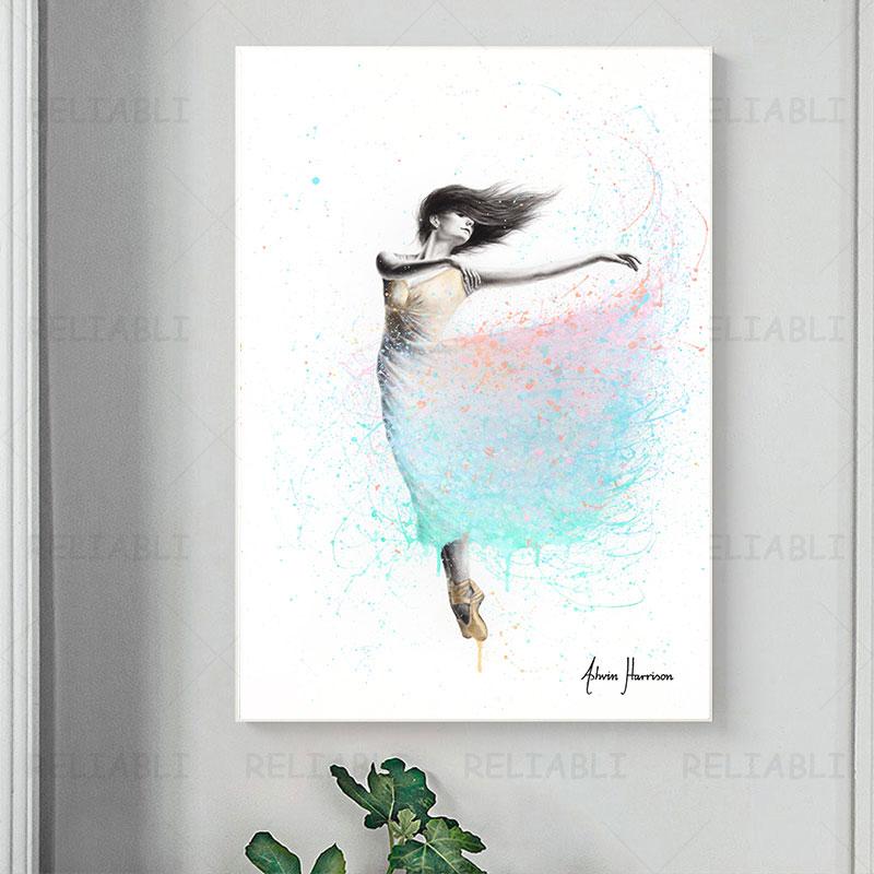 Abstract Dancing Girl Dance Woman Canvas Painting Watercolor Skirt Wall Art Sexy Portrait For Living Room Home Decor Cuadros