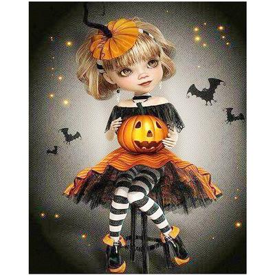 Full 5D Diy Diamond Painting Halloween Girl Diamond Embroidery Cross Stitch Home Decor Handmade Gift