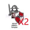 MOC Medieval Building Blocks Castle Knights Army Soldiers Warrior Accessories Warhorse Helmets Shields Armor Toy Gifts S036 DIY