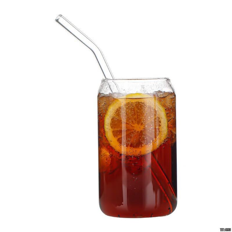 Shangqi 16oz Double-Walled Glass Tumblers with Straws (Set of 3)