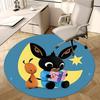 Bing Bunny, Nacht-Abenteuer Stuhlunterlage Runde Teppichboden Büroteppich, Maschinenwaschbar, Rutschfest, Geeignet für Wohnzimmer, Schlafzimmer