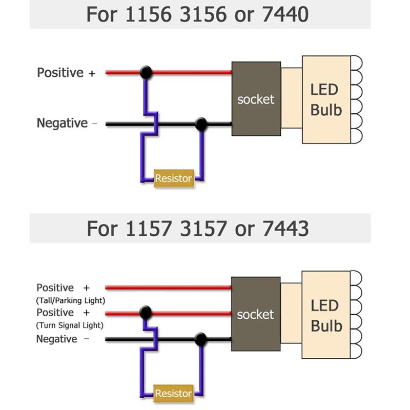 2/4PCS 12V 25W 50W Canbus LED Decoder Load Resistors For Repair LED Bulb Fast Flashing Warning Error Canceller Car Accessories