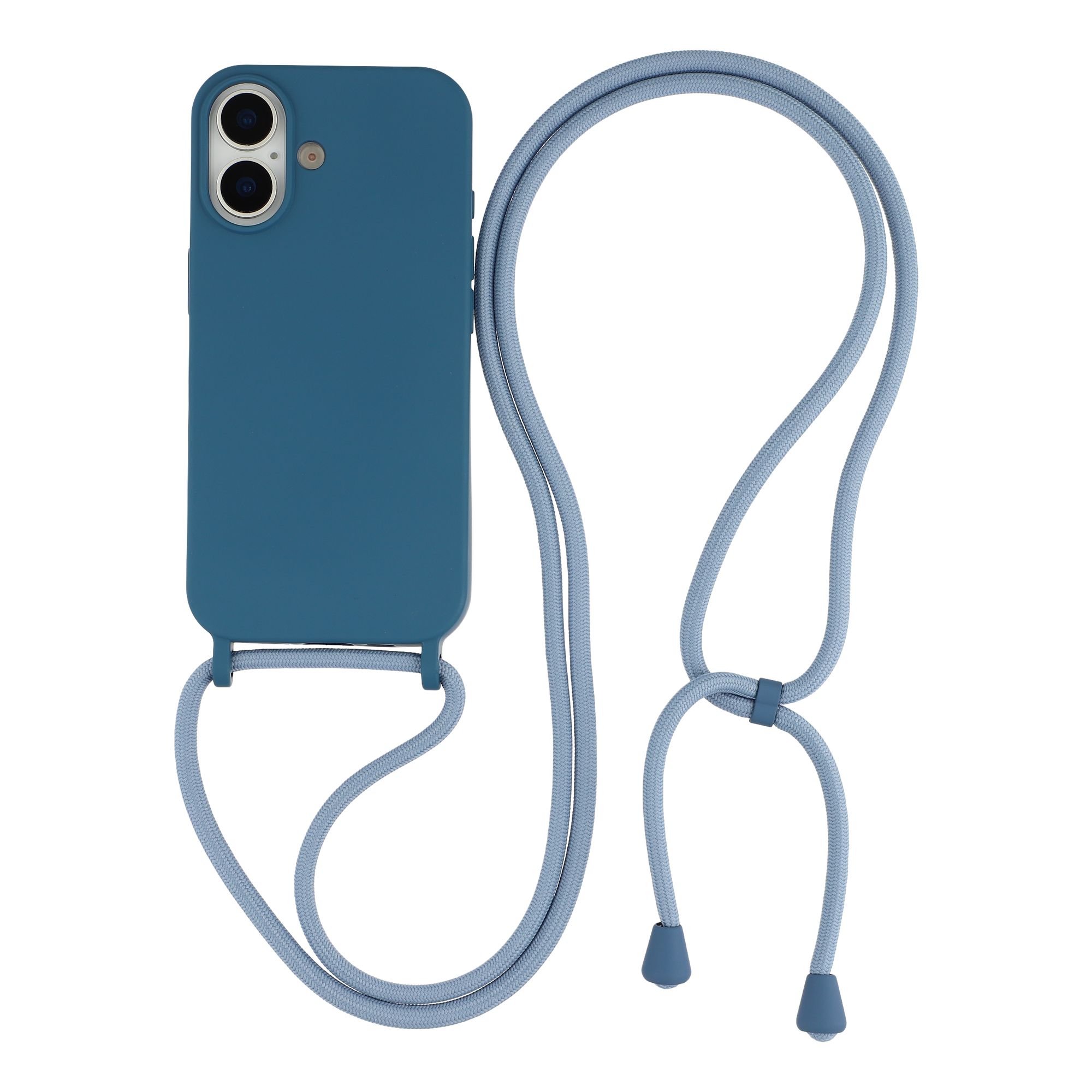 For iPhone 16 Case Liquid Silicone Protective Phone Cover with Crossbody Lanyard