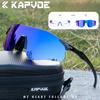 Kapvoe Photochromic Sports Sunglasses Rimless Cycling Glasses Bike Bicycle Glasses Men's MTB Road Running Goggles Red Blue UV400 4