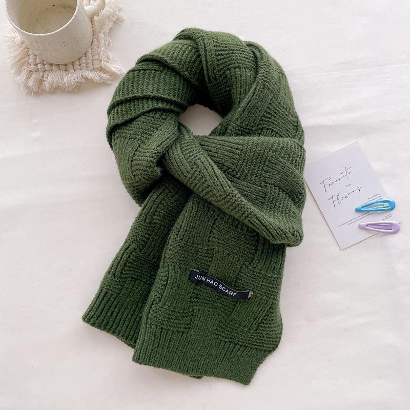 New knitted wool scarf women's autumn and winter thickened warm student couple scarf men's versatile trend