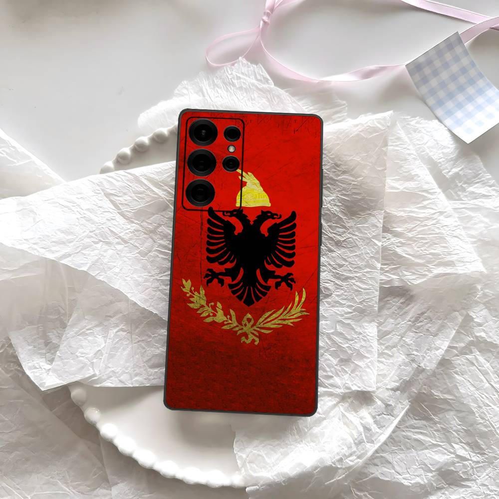 Albanien Flagge Adler Logo Handyhülle Für Samsung S 24 Fe 25 Ultra Plus 20 Lite 21 30 22 23 24 22 Ultra 5G Fundas