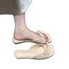 Low-heeled square-headed sandals, new fairy style in summer 2025, bow patent leather, cool slippers, and skirt