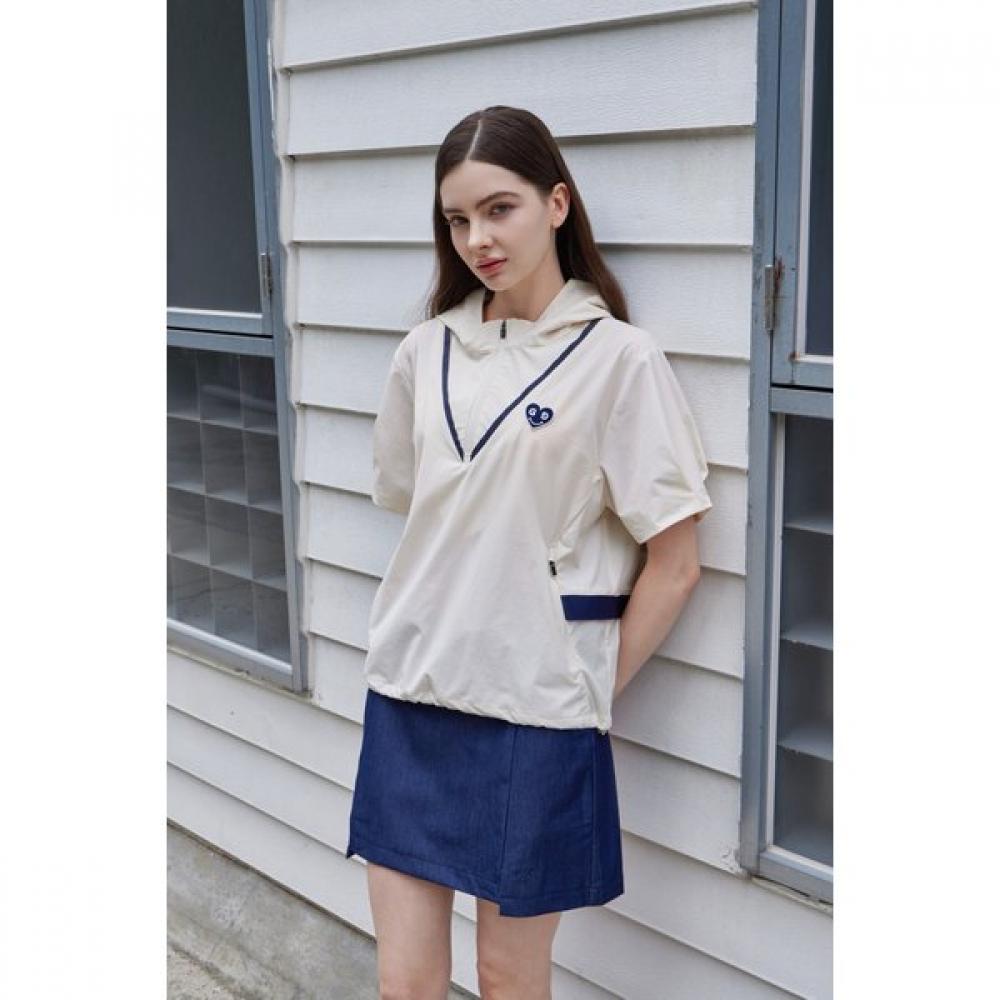 GOXO Кремовый Анорак с Капюшоном и Принтом Сердце-Улыбка M