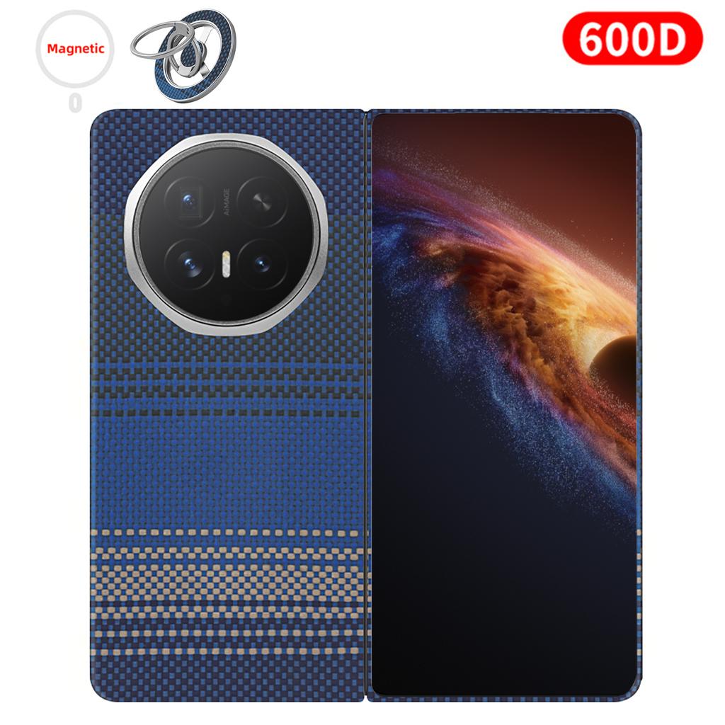 For Honor Magic V6 Carbon Case 600D Kevlar Fiber Aramid Fiber Fabric Ultra Thin Hard Cover Magnetic Black Slim Light Red Premium