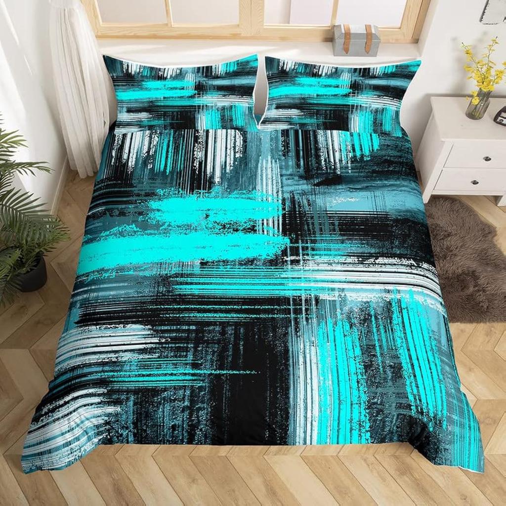 Abstract Art Duvet Cover Sets For Teens Queen Quilt Covers Lightweight Down Room Decor 2 Pillowcases 1 Duvet Cover No Comforter